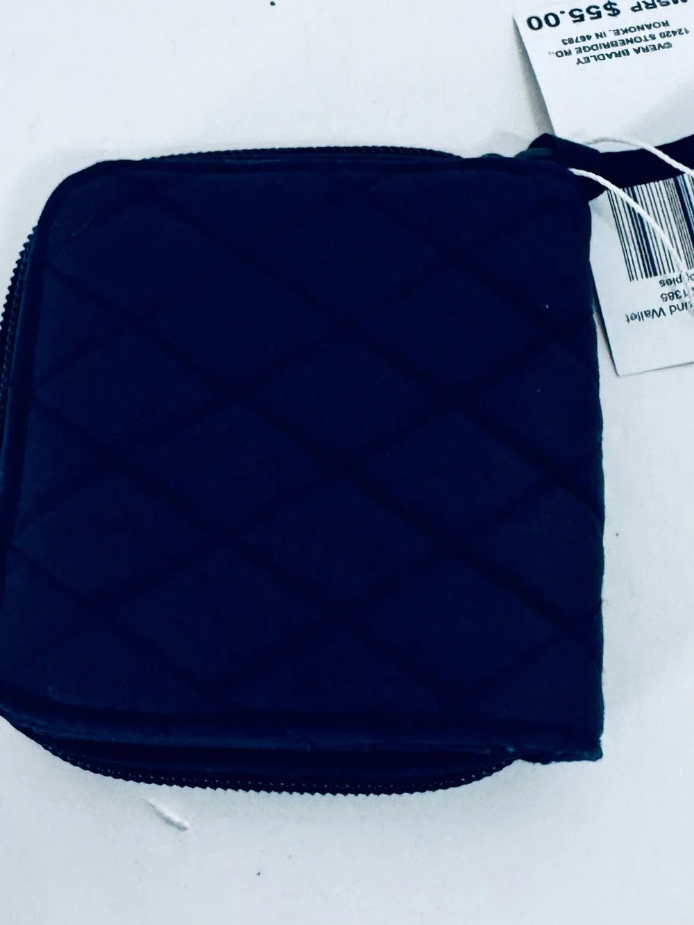 Vera Bradley Quilted Zip Wallet - Navy Blue